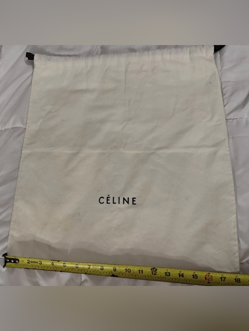 Celine White Drawstring Dust Bag